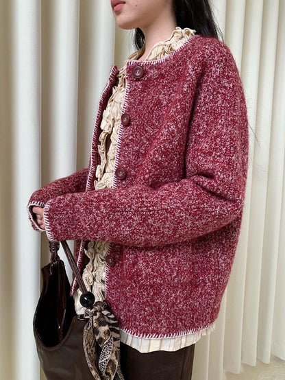 Dorydory Raspberry Contrast Speckled Loose Fit Women&