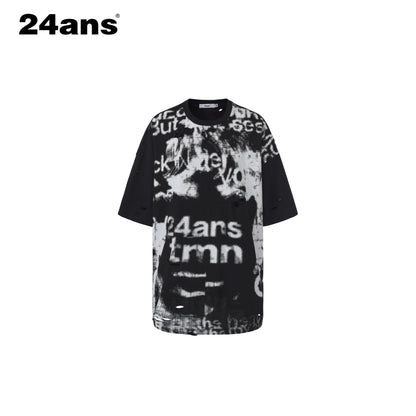 24ans_100_Percent_Cotton_Non_Fade_Loose_Crew_Neck_Unisex_Printed_Short_Sleeve_T-Shirts_MISSTT