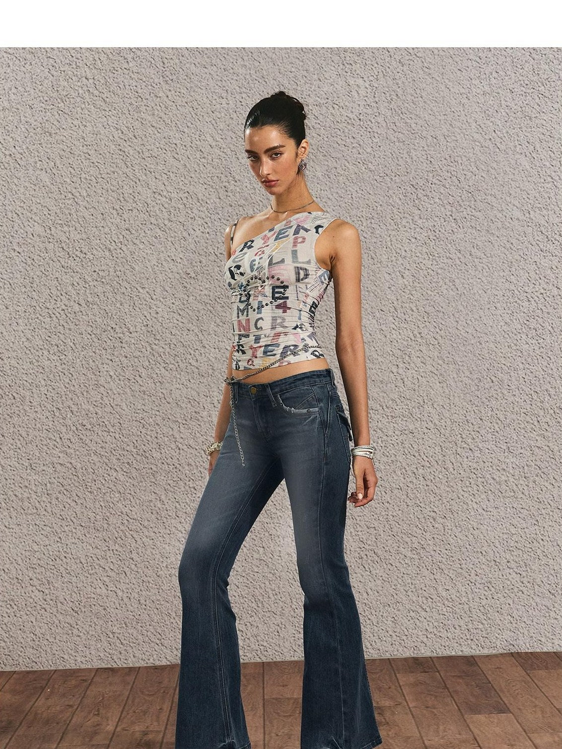 The NeverMore Original Backless Slim Fit Cropped Cotton Women Printed Letter Tank Tops