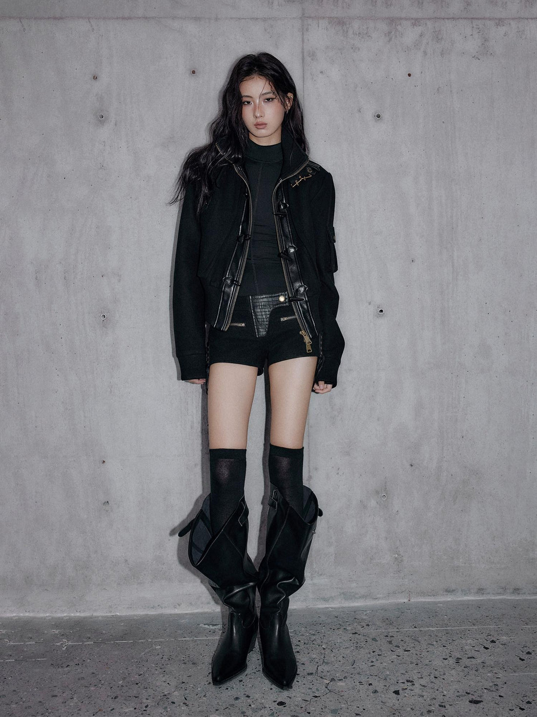 Low pixel Wool Blend Low Rise Straight Slim Sexy Zipper Casual Women Mini Shorts