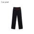 Low pixel Pure Cotton Patchwork Low Waist Street Zipper Women Colorblock Straight Pants