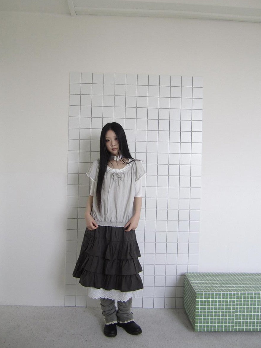 ang project Textured Lace Splice Drawstring Tie Women&