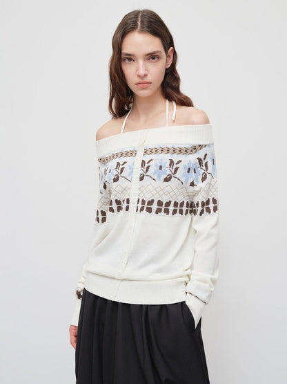 RUN TO THE FUTURE Soft Wool Blend Vintage Loose Pleated Women Knit Pullover Beige Black Sweaters