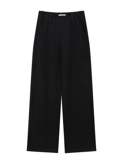 RUN TO THE FUTURE Original Pocketed Low Rise Zip Fly Stretch Black Women Straight Pants