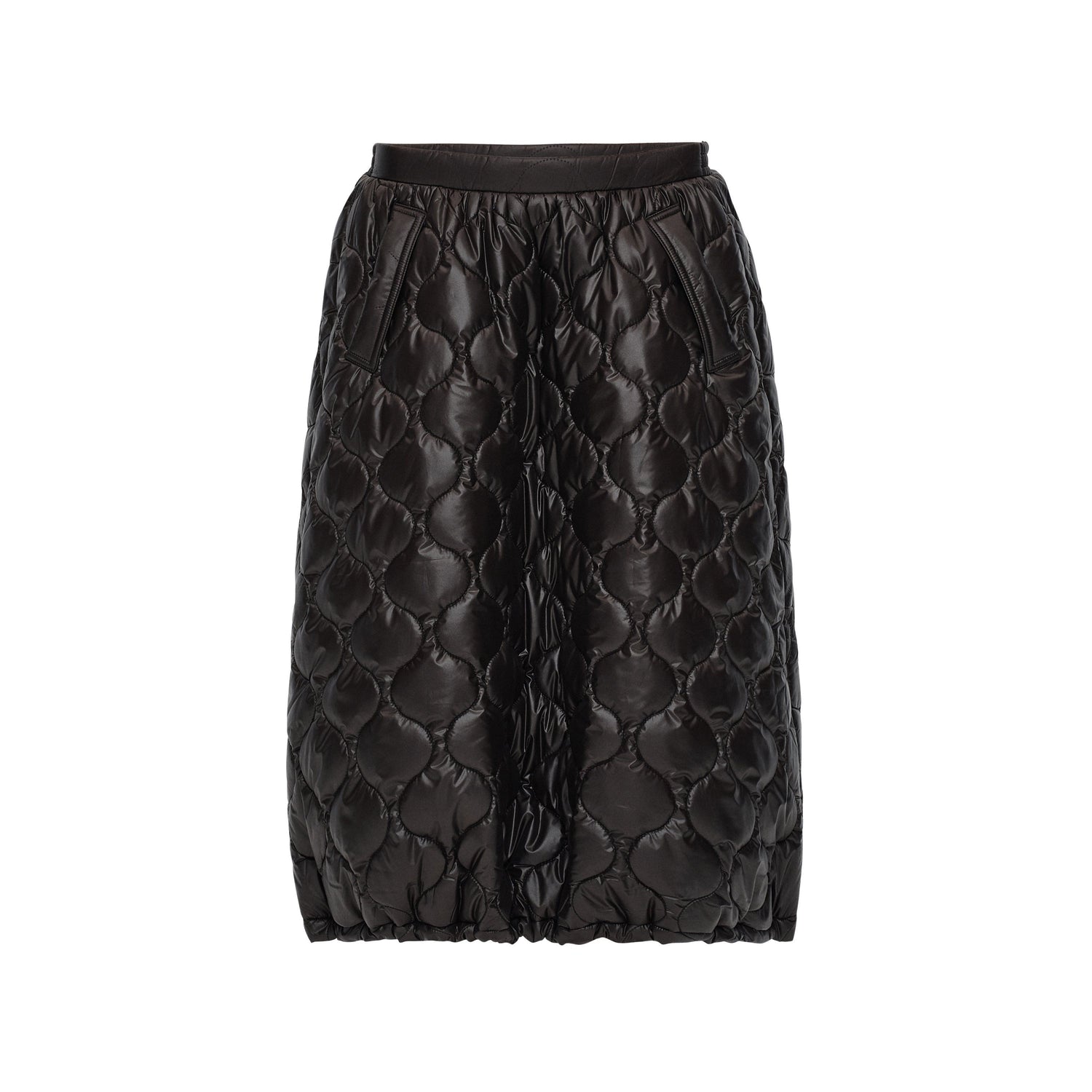 Northbutsouth_Black_And_White_Gourd_Pattern_Quilted_Drawstring_Hem_Women&