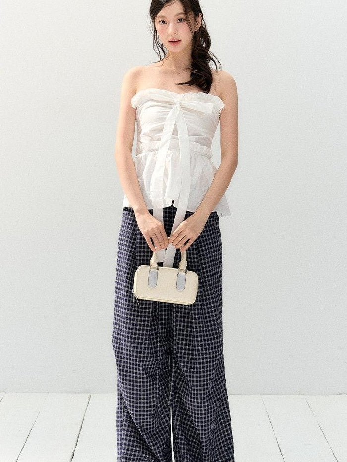 7Shiftin Original Design Tie Detail Slim Fit 100% Cotton Female Pullover Tube Tops