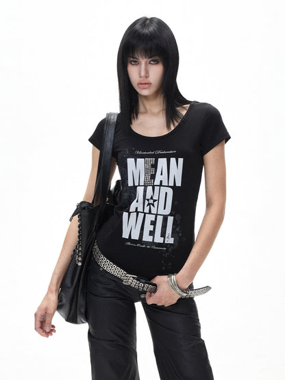 3MODE American Retro Letter Print Women&