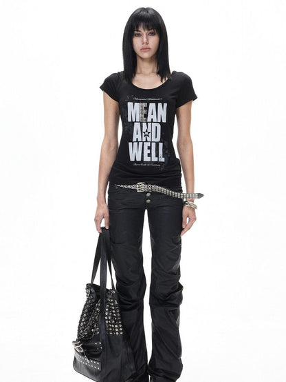 3MODE American Retro Letter Print Women&