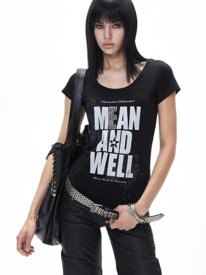 3MODE American Retro Letter Print Women&