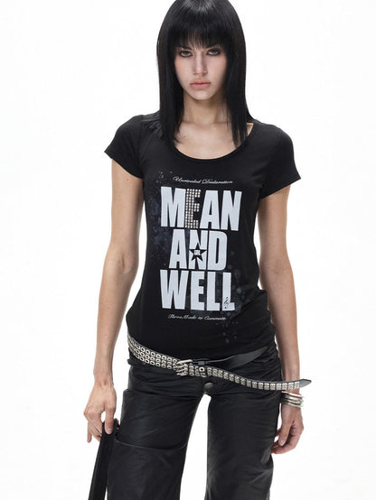 3MODE American Retro Letter Print Women&