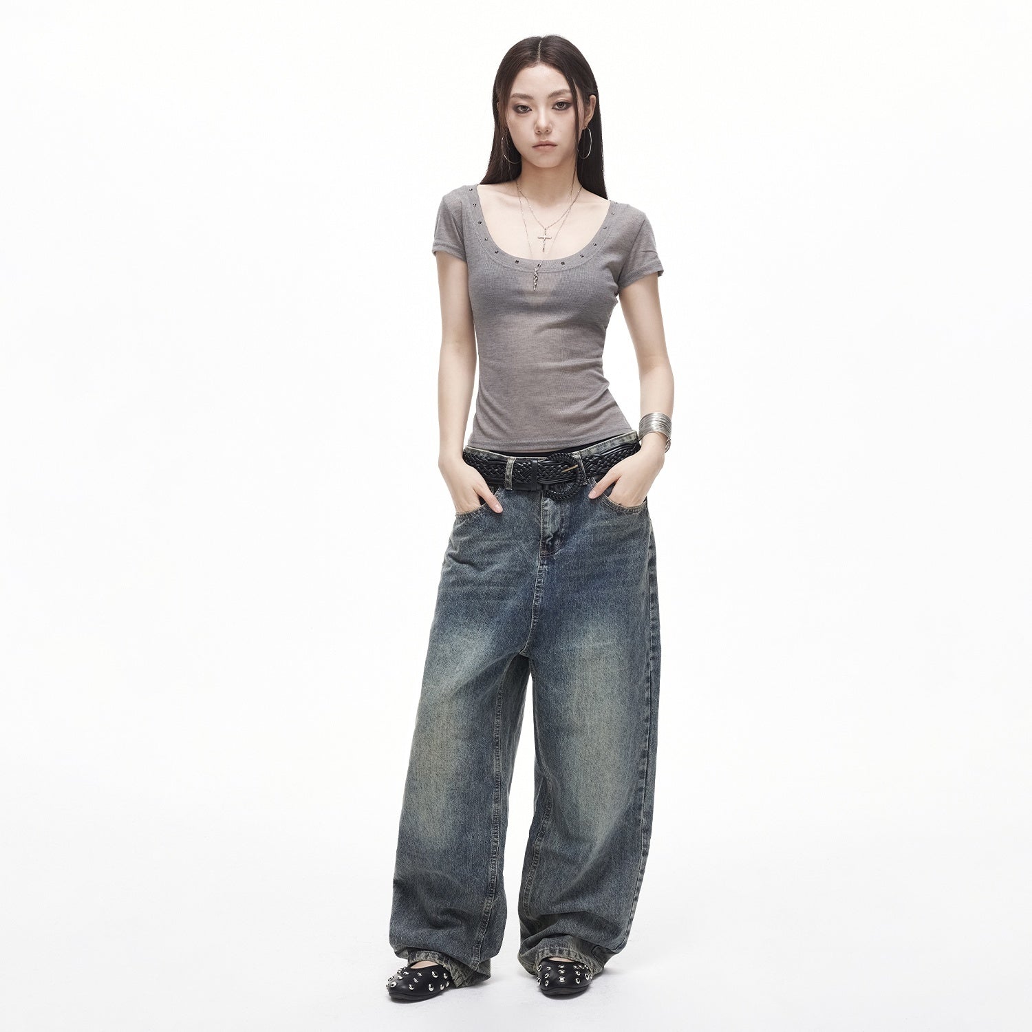 3MODE_American_Retro_Studded_U_Neck_Women&