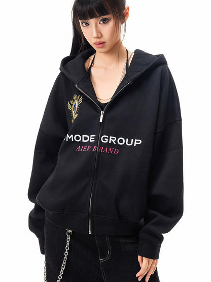 3MODE American Vintage Print Hooded Women&