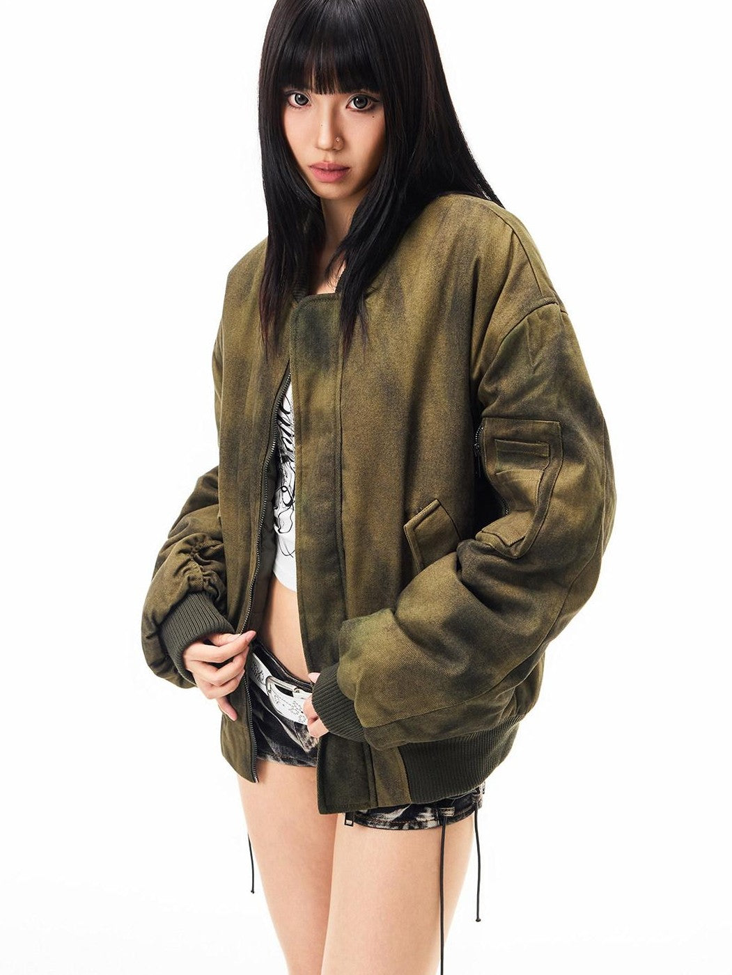 3MODE Army Green Flight Jacket Women&