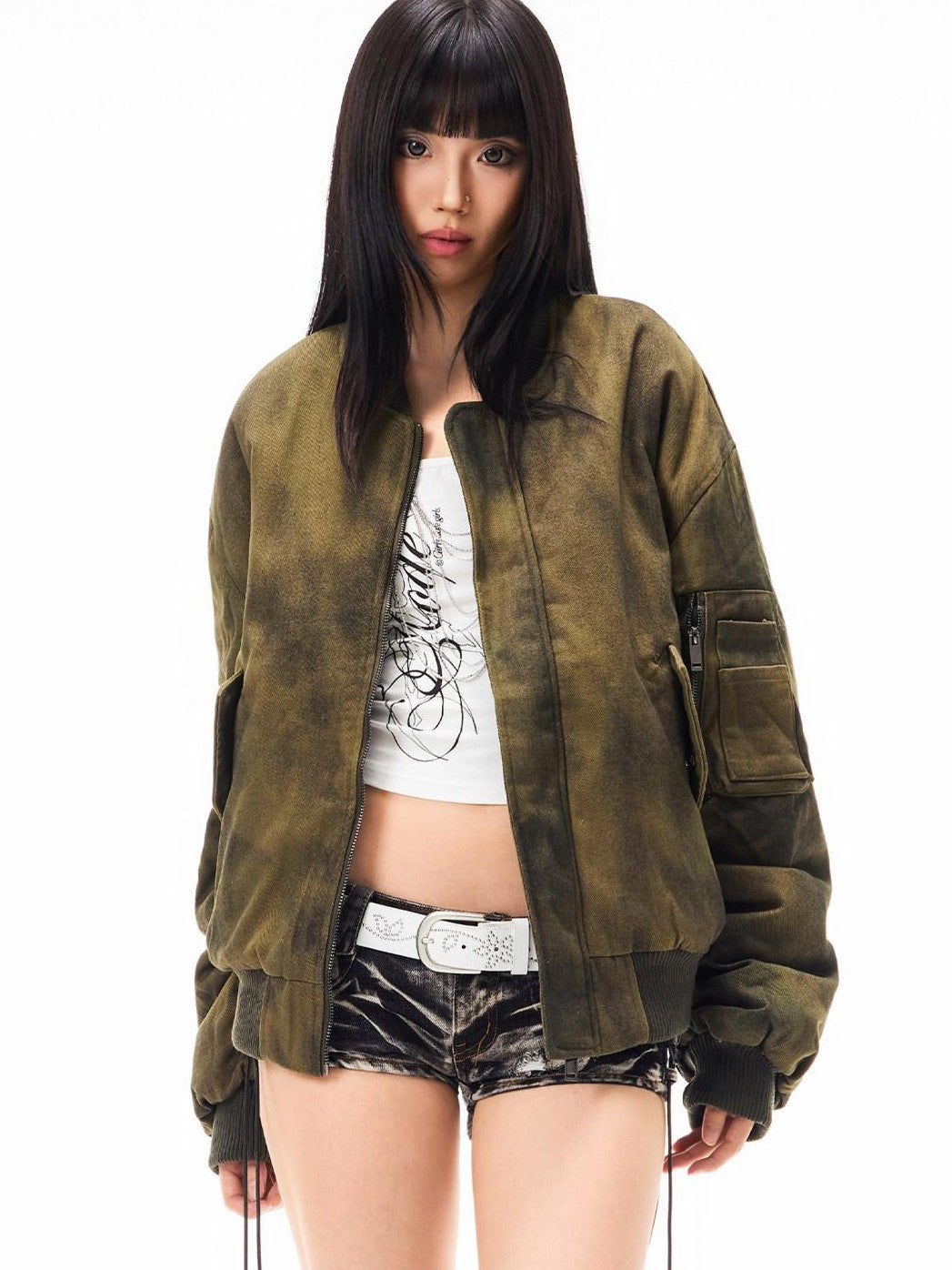 3MODE Army Green Flight Jacket Women&
