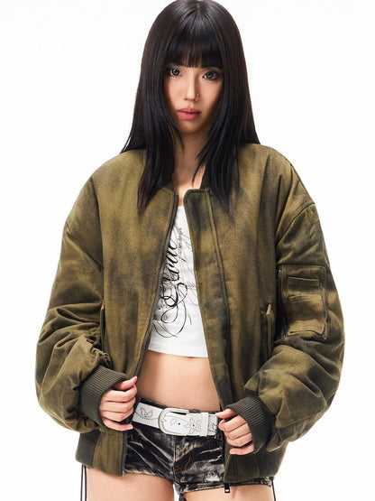 3MODE Army Green Flight Jacket Women&