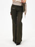 3MODE Army Green Retro Mid Rise Micro Flare Women&