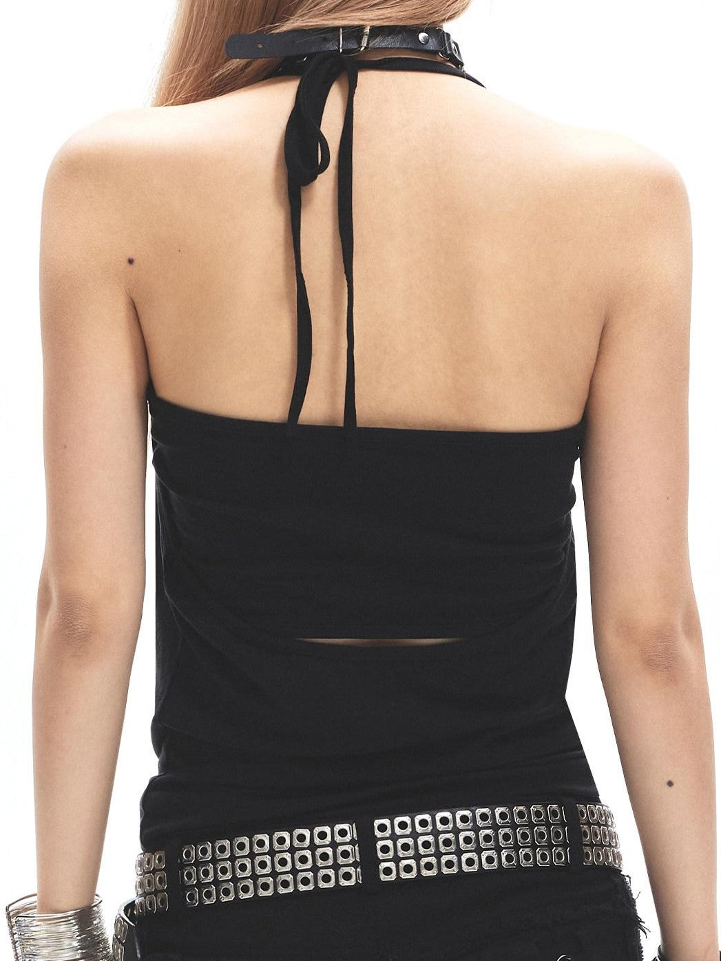 3MODE Black Cowl Neck Backless Slim Women&