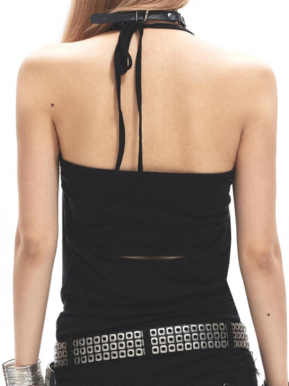 3MODE Black Cowl Neck Backless Slim Women&