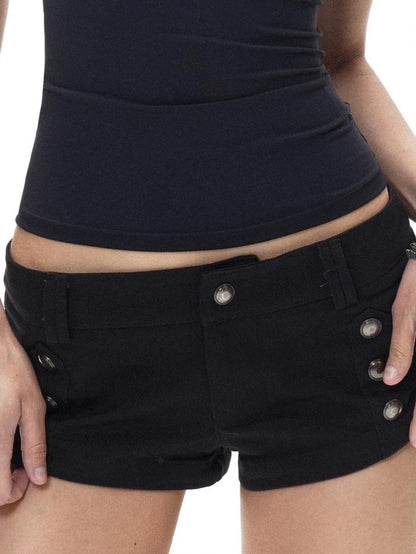 3MODE Black Double Row Button Slim Sexy Women&