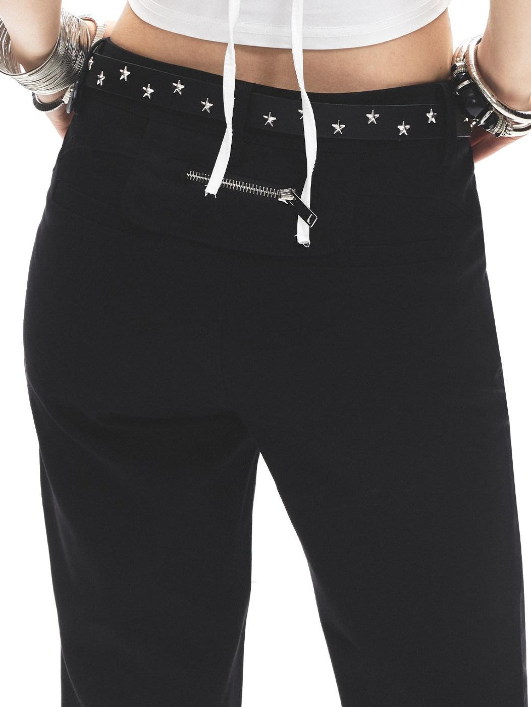 3MODE Black Micro Flare High Waist Slimming Women&