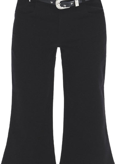 3MODE Black Micro Flare High Waist Slimming Women&