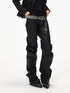 3MODE Black Punk Ruched Pleats Metal Button Women&
