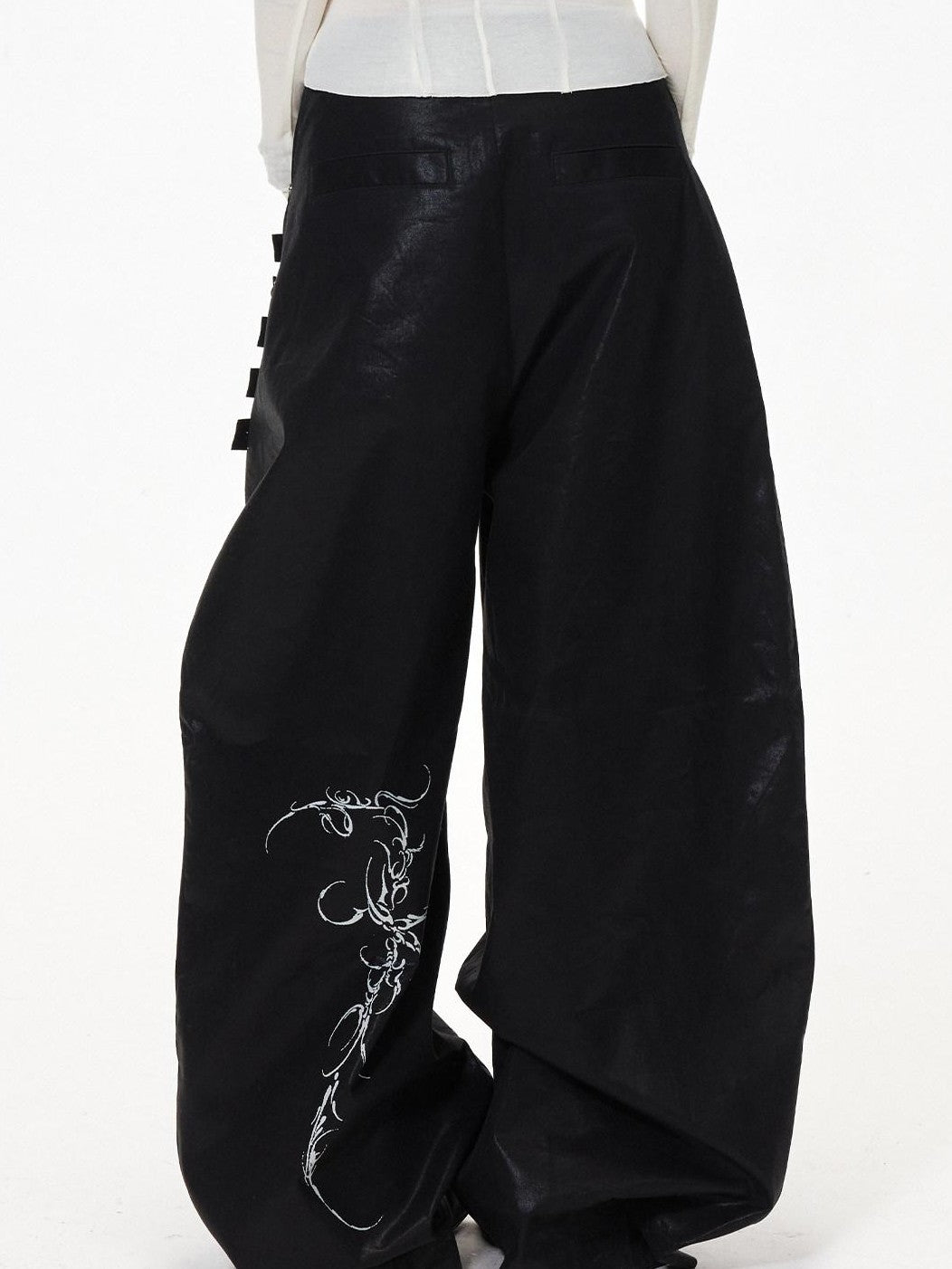 3MODE Black Side Multi Buttons Heavy Embroidery Women&