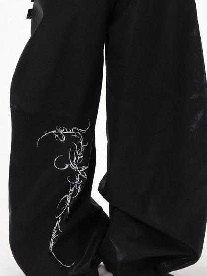 3MODE Black Side Multi Buttons Heavy Embroidery Women&