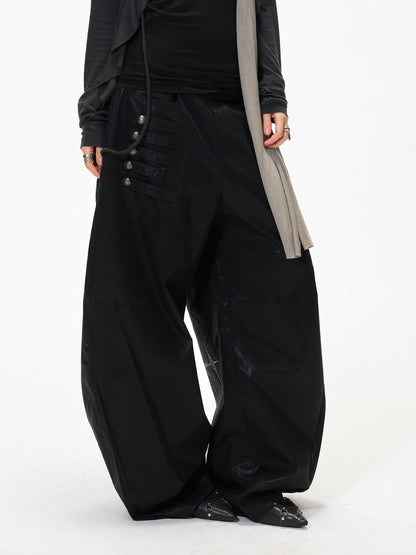 3MODE Black Side Multi Buttons Heavy Embroidery Women&
