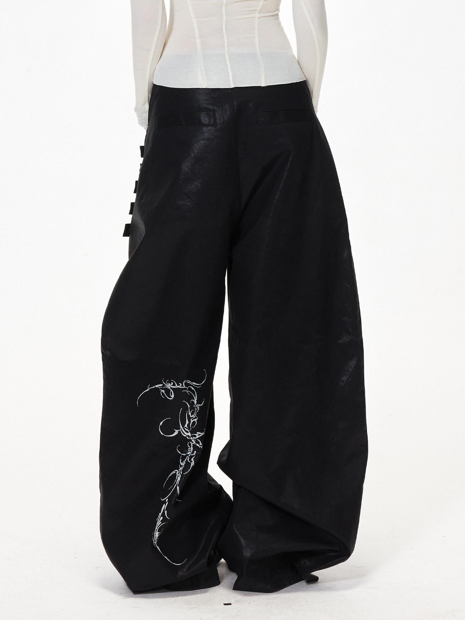 3MODE Black Side Multi Buttons Heavy Embroidery Women&