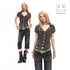 3MODE_Coffee_Collar_V-neck_Button_Waist_Cinched_Women&