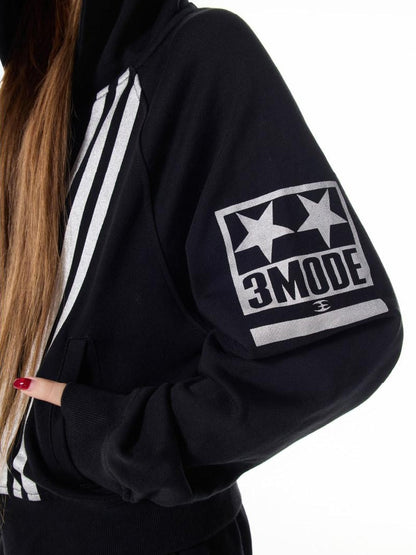 3MODE Cropped Lettered American Streetwear Relaxed Women&