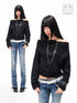 3MODE Cropped Off Shoulder Relaxed Long Sleeve Women&
