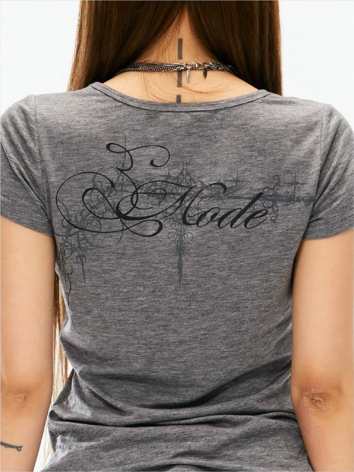 3MODE Distressed Letter Cartoon Print Women&