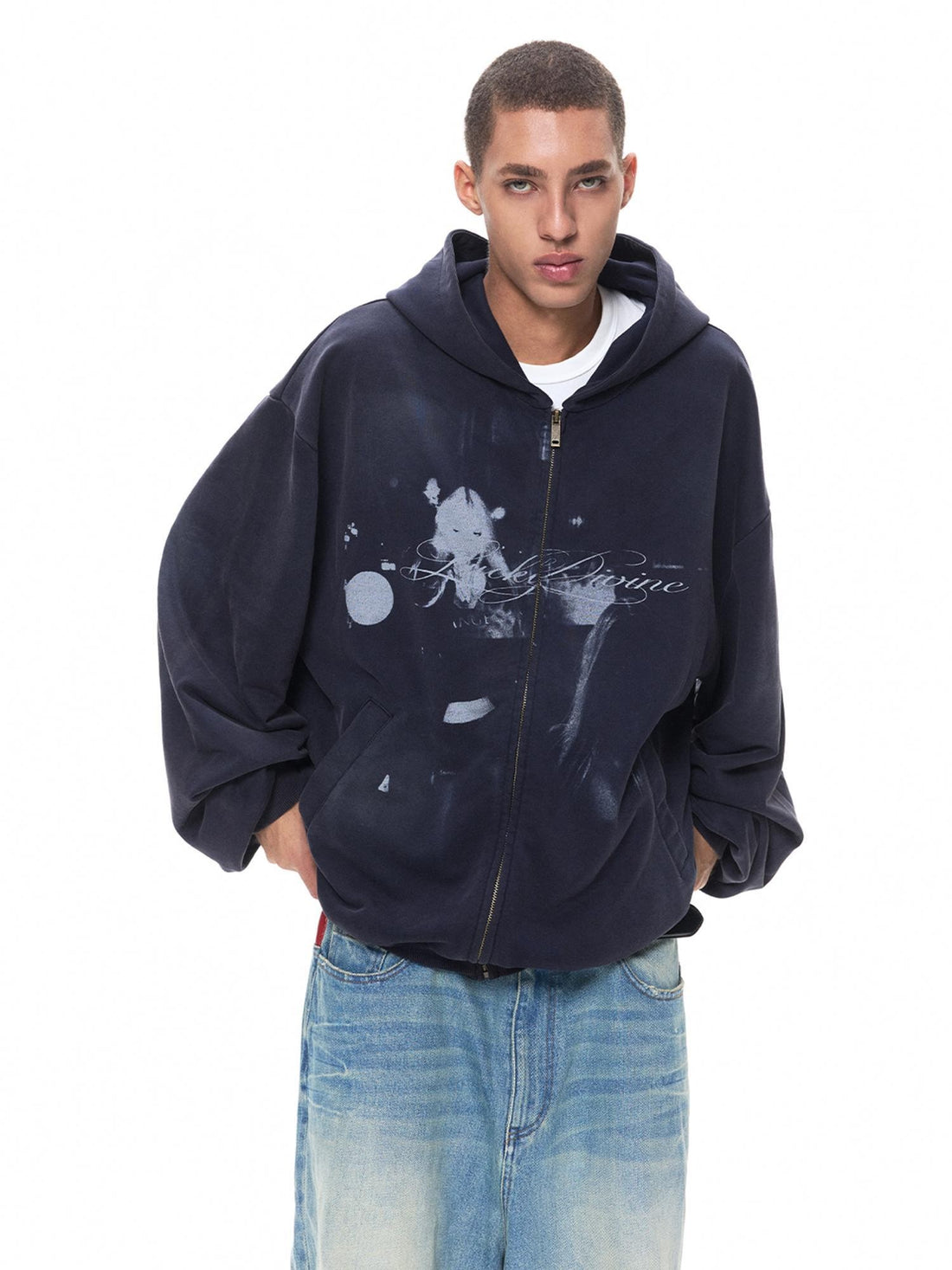 3MODE Distressed Splatter Print Loose Fit Women&