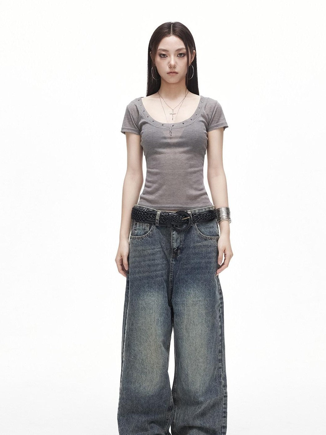 3MODE Distressed Washed Low Rise Women&