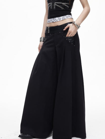 3MODE Drapey Studded Wide Leg Straight Women&