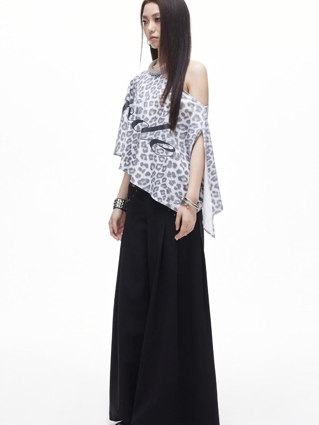 3MODE Drapey Studded Wide Leg Straight Women&