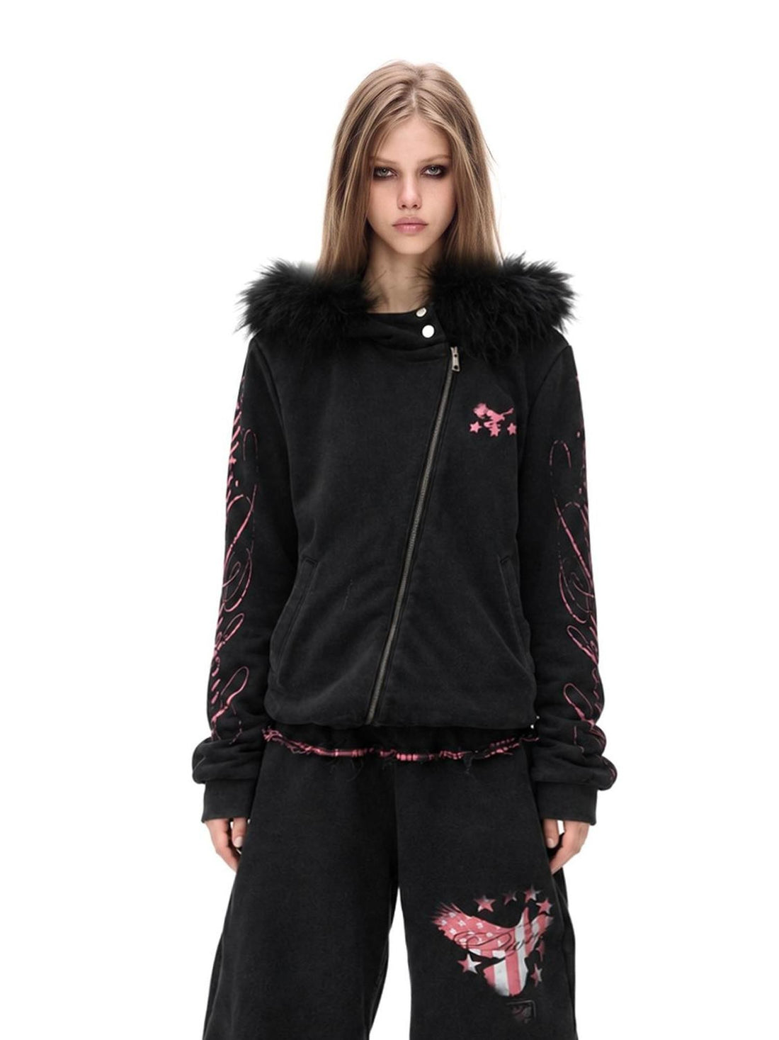 3MODE Embroidery Angel Wings Print Color Block Women&