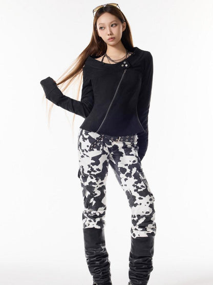3MODE Fur Collar Hooded Fleece Lined Suede Plush Women&