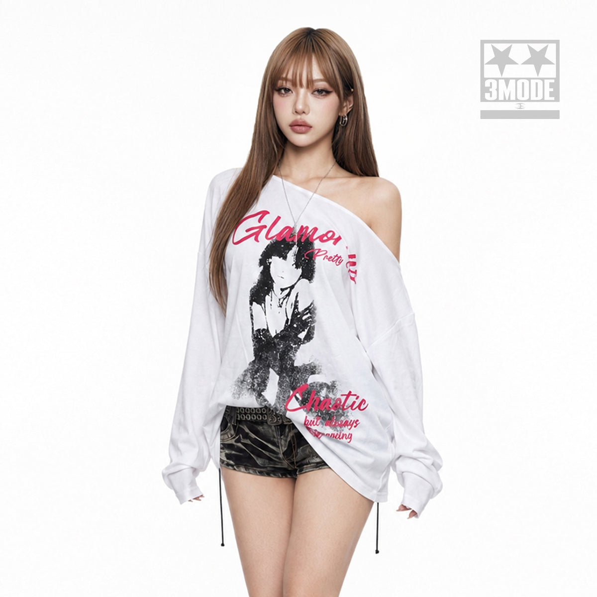 3MODE_Graphic_Print_Asymmetric_Shoulder_Women&