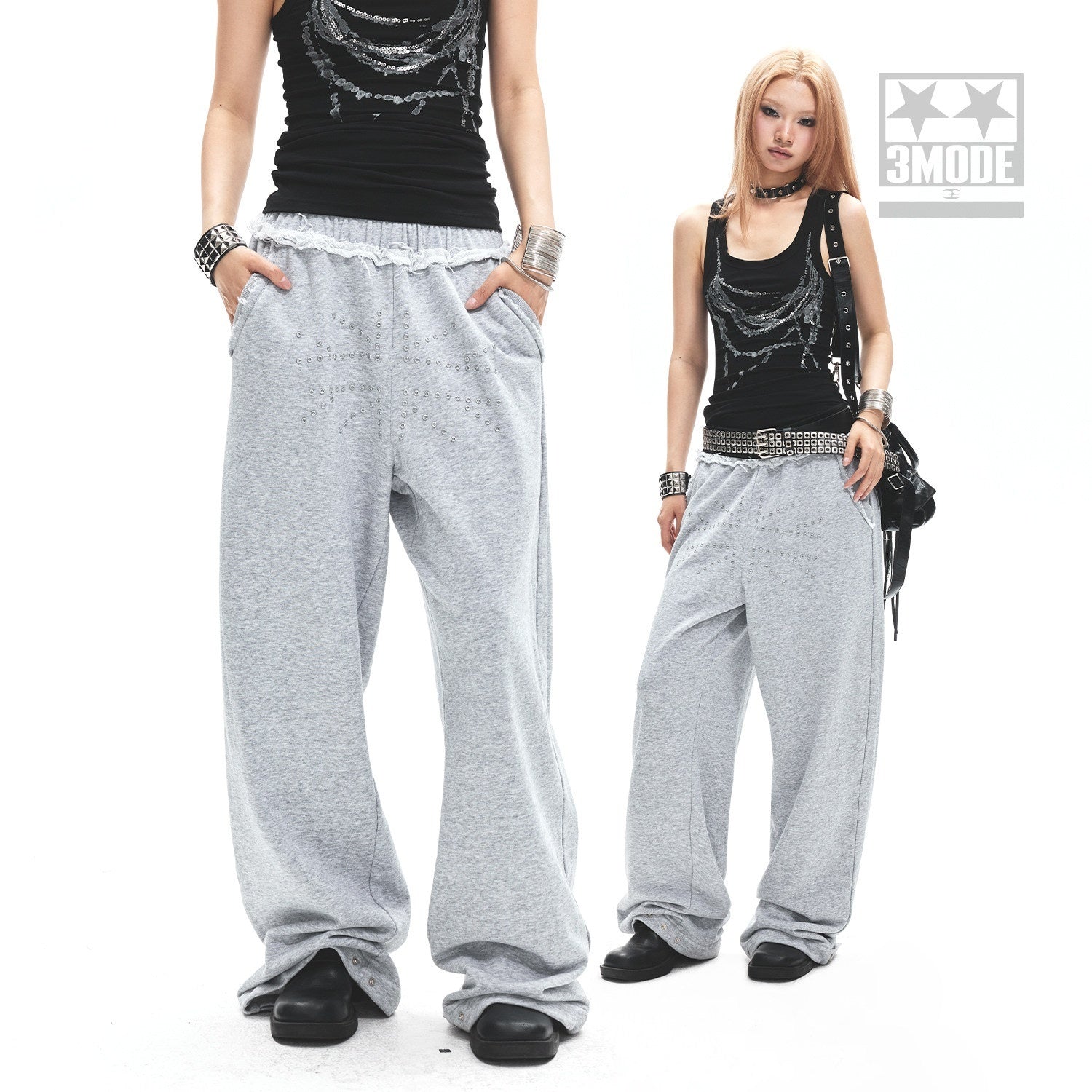 3MODE_Heather_Grey_Lace_Waistband_Low_Rise_Women&