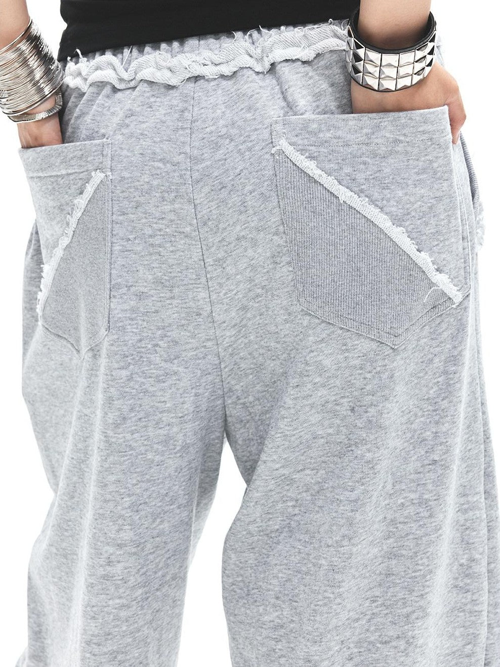 3MODE Heather Grey Lace Waistband Low Rise Women&