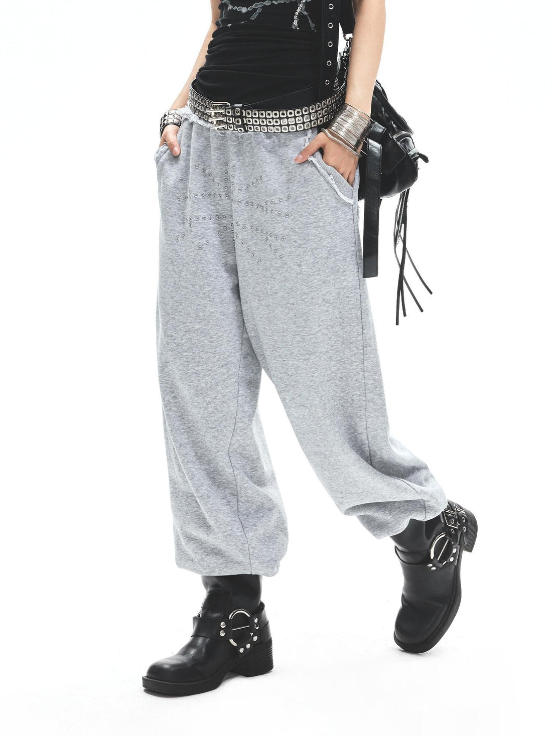 3MODE Heather Grey Lace Waistband Low Rise Women&