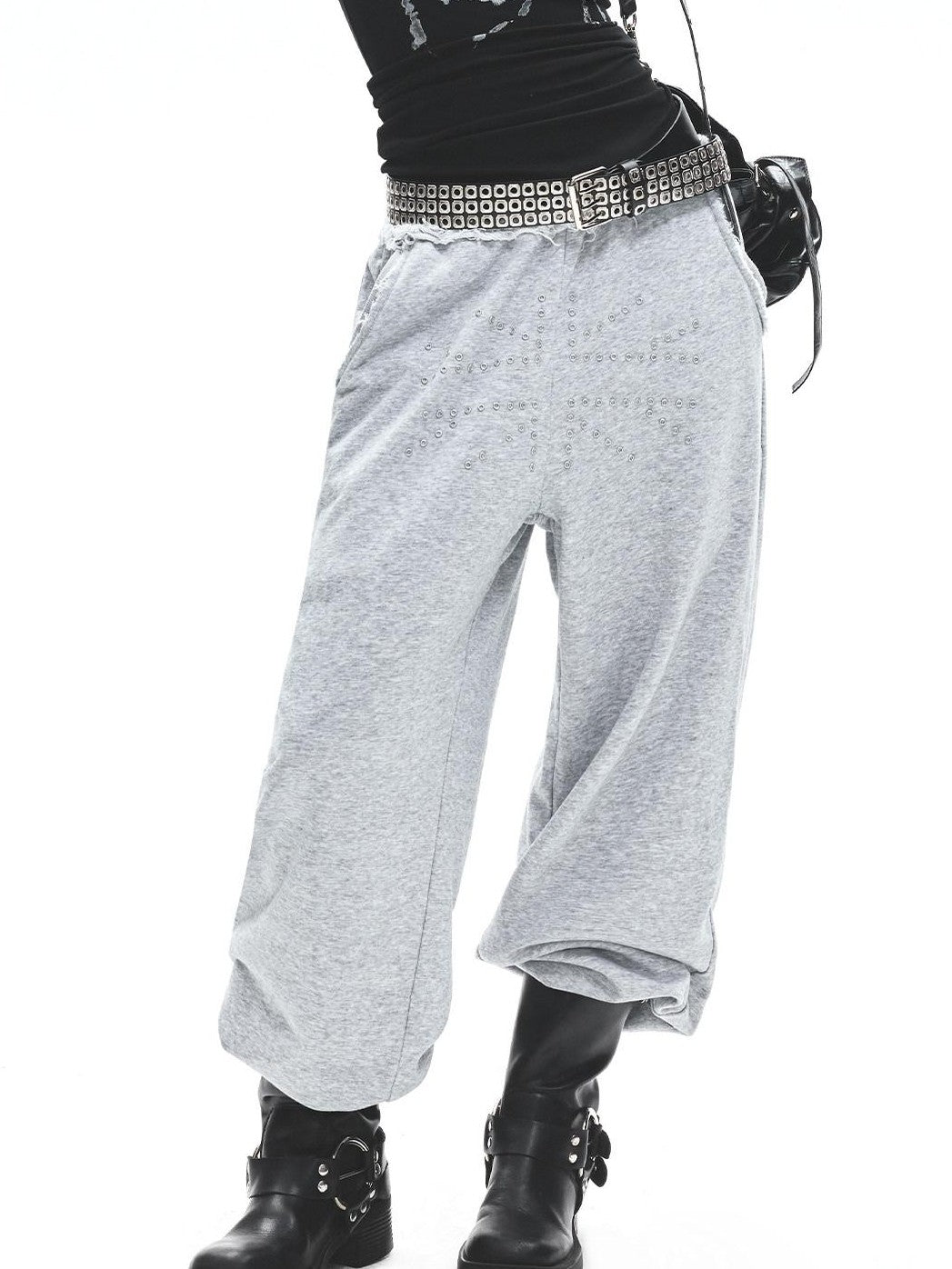 3MODE Heather Grey Lace Waistband Low Rise Women&