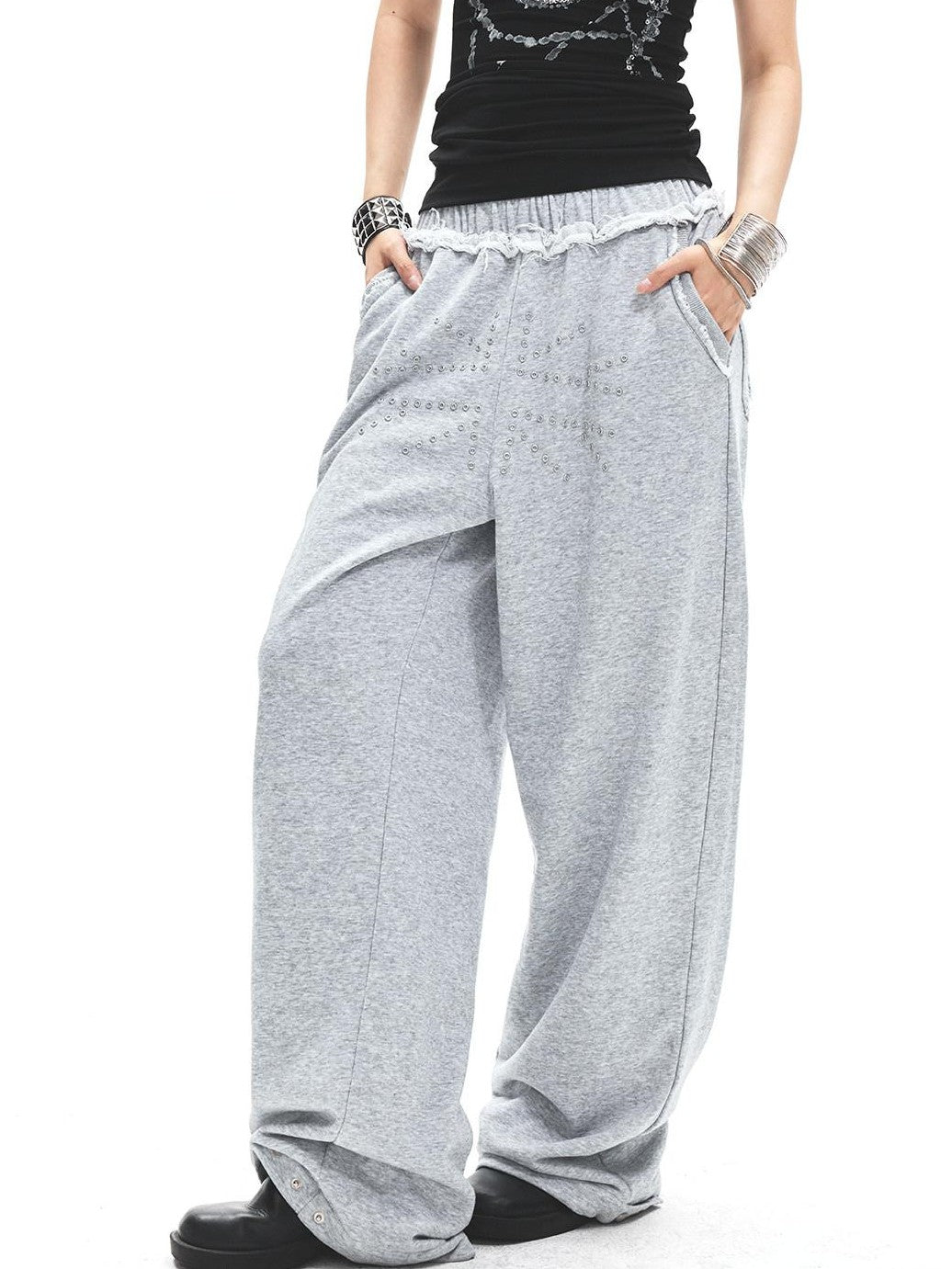 3MODE Heather Grey Lace Waistband Low Rise Women&