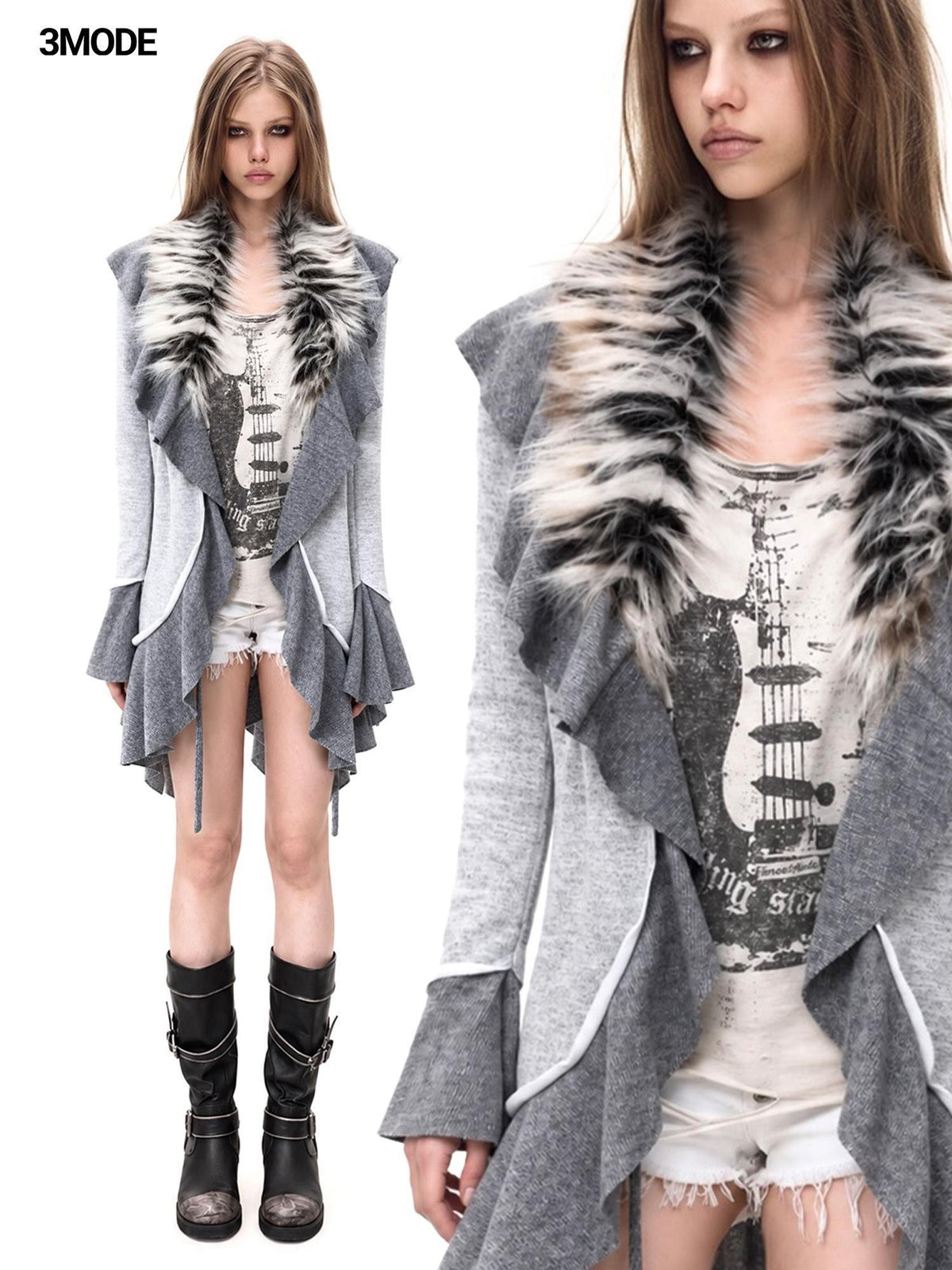 3MODE Layered Ruffle Ruched Women&