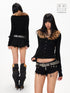3MODE Leopard Print Fur Collar Cropped Fitted Women&