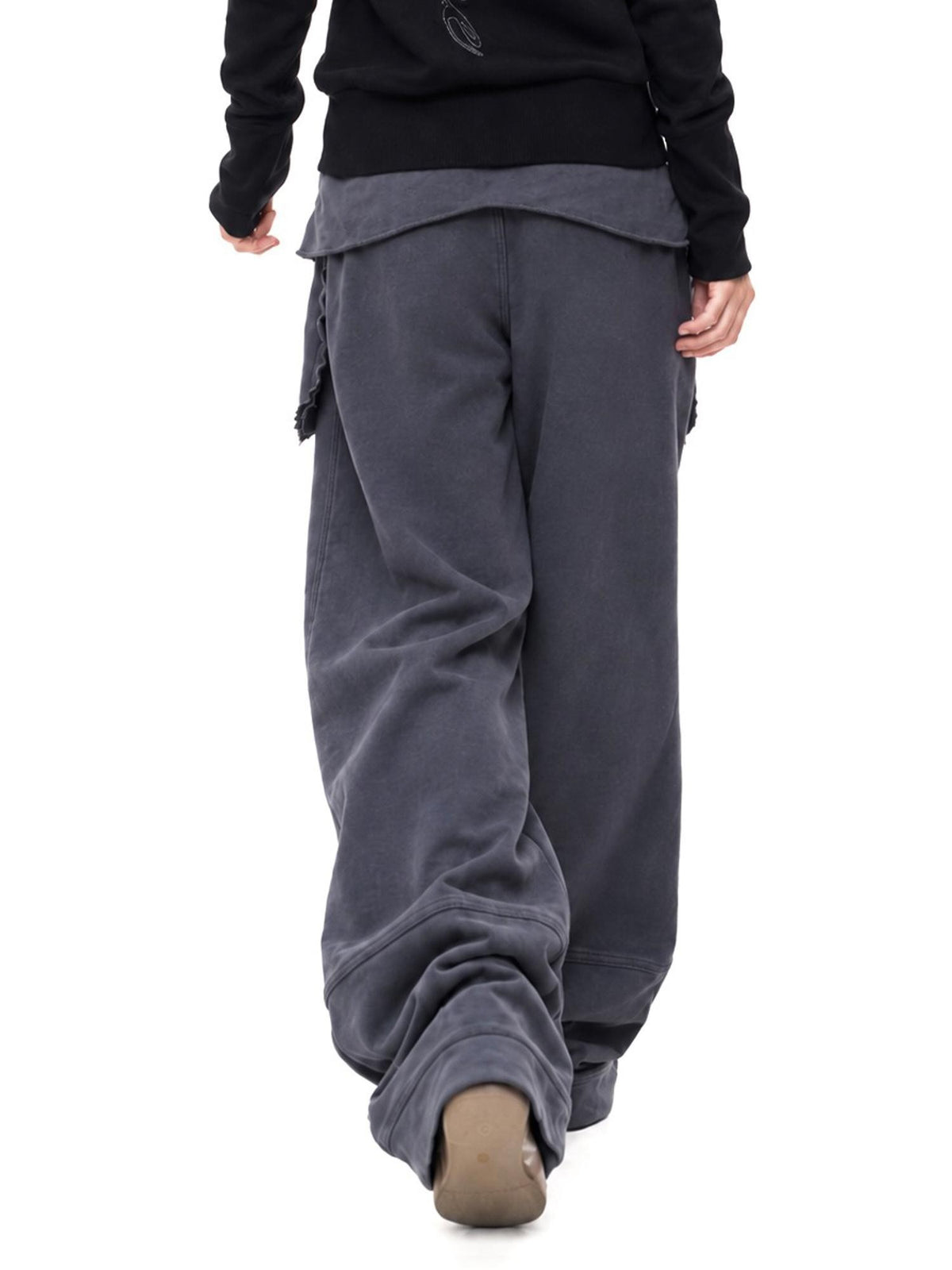 3MODE Loose Wide Leg Exposed Pocket Cotton Women&