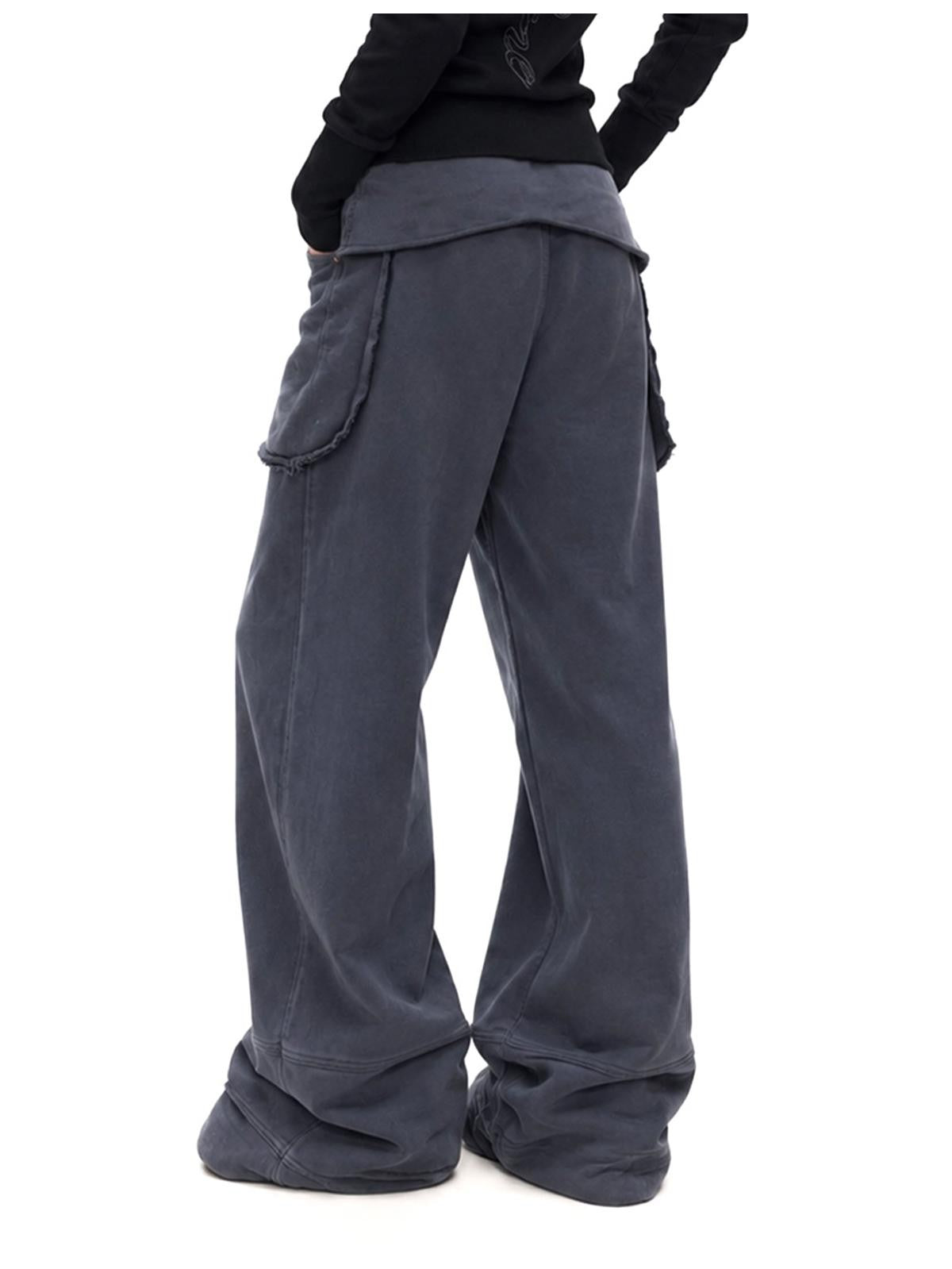 3MODE Loose Wide Leg Exposed Pocket Cotton Women&